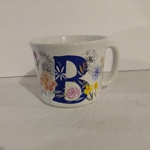 Nantucket Home, Floral Monogram ' B ' Coffee /Tea Mug  4"